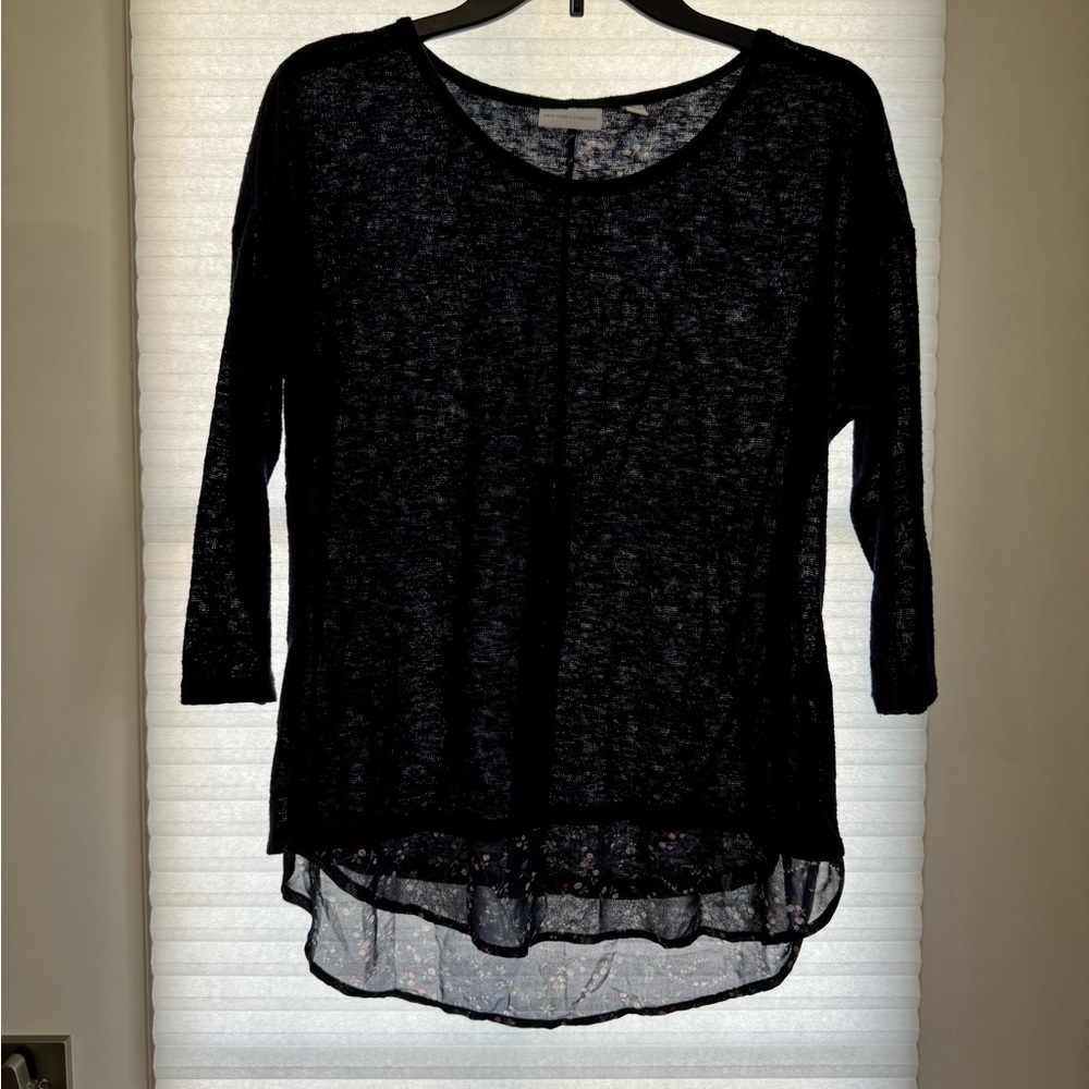 Women's Dark Blue Sheer Top